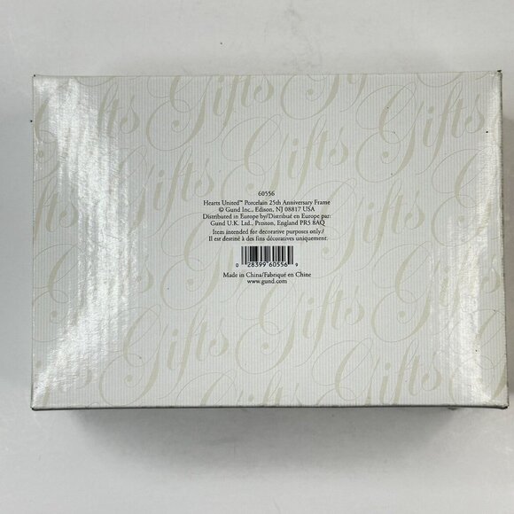 Gund Gifts Hearts United Porcelain 25th Anniversary Wedding Picture Frame 60556 - Picture 4 of 5